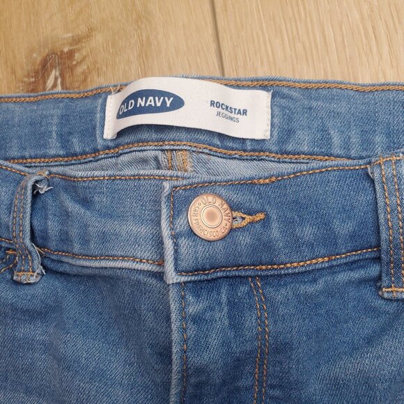 Old Navy Jeans Girls 14 Rockstar Jegging Skinny Mid Rise Ankle Distressed Faded - Picture 6 of 14